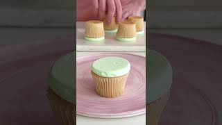 Pipe a mound of frosting on your cupcakes then flip them over for a perfectly smooth, flat finish!