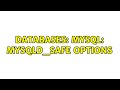 Databases: MySQL: mysqld_safe options