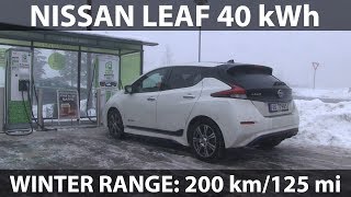 Nissan Leaf 40 kWh winter range test