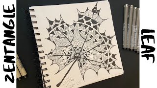 Best Zentangle Leaf Complex Design Art Tutorial Step by Step for Beginners How To Draw