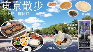 【Walking around in Tokyo】Ueno Park, Horyuji Temple Exhibition, Chinese Breakfast, Anmitsu Shop