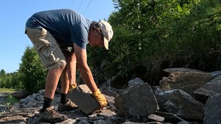 Collecting Roadside Rocks for the Flower Gardens