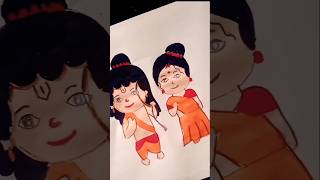 Ram sita cute 🥰❤️ drawing #art #ramsita #shortsviral