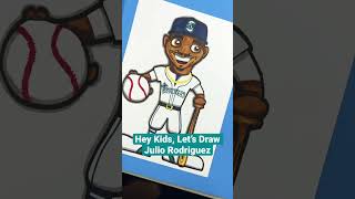 ⚾️ How to draw Julio Rodriguez of the Seattle Mariners MLB (Short) #shorts