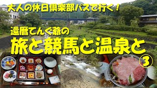 【還暦てんぐ爺の、旅と競馬と温泉と③】競馬の前の温泉旅！ブランド牛と貸切風呂を堪能！大人の休日倶楽部パスで新幹線乗り放題！【大人の休日倶楽部パス】【温泉】【貸切露天風呂】【かみのやま温泉】【有馬館】