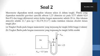 Latihan Soal Mekanika Fluida BAB 3 - Tekanan dan Statika Fluida