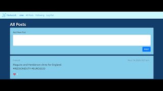 Project 4: Network (2020) | edX Course | CS50: Web Programming with Python and JavaScript | Harvard