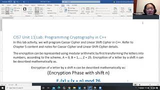CIS7 Unit 11 Lab: Caesar Cipher in C++