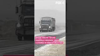Snow falls in Amarillo as winter storm hits Texas