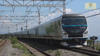 特急踊り子E257系2000番台NA-07編成+E257系2500番台NC-33編成JT18根府川駅熱海方面【はやぶさ物語】FDR-AX45A