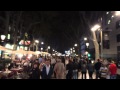 Walking at night on La Rambla, Barcelone. Bright lights! (Oct 30th, 2011)