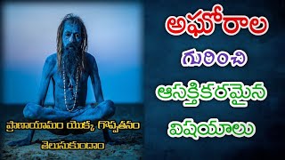 అఘోరాల గురించి ఆసక్తికరమైన విషయాలు Interesting facts about aghori in telugu|ananta varadi