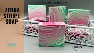 Zebra Stripe Cold Process Soap. With recipe.