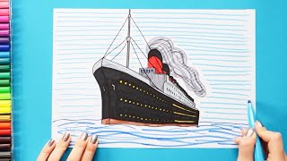 How to draw the Titanic Ship