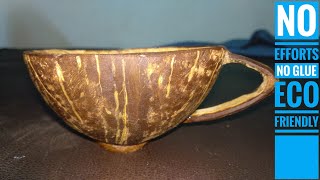 coconut shell tea cup, coconut shell craft ideas Malayalam, coconut craft, craft with coconut shell