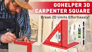 Gohelper 3D Multi Angle Measuring Ruler, Woodworking Square,Woodworking tools