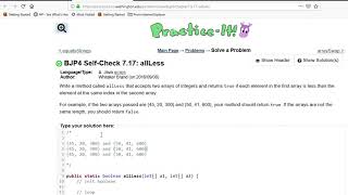 Building Java Programs Chapter 7 Self-Check 17 allLess