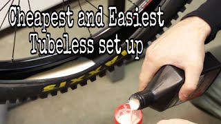 TUBELESS TIRE SET UP ON MOUNTAIN BIKE | DO IT YOURSELF