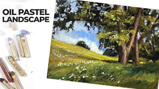 Oil Pastel Landscape with Expressive Brushstrokes - How to Use Oil Pastels