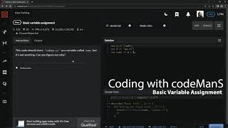 Codewars 8 kyu Basic Variable Assignment JavaScript
