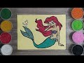 Sand painting Ariel (The Little Mermaid) | Coloring for Kids #sandart #coloring #mermaid