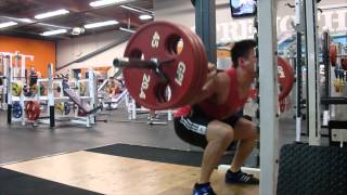 Squat 315 lbs x 9 reps @165lbs BW