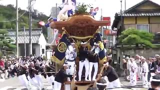 木島・西葛城地区パレード 水間町のだんじり 木積交差点 2017.10.07