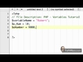 Tutorial 4 - PHP Variables