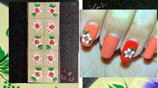 Easy Nail Art for Designs - គូរផ្កាក្រចកងាយៗសម្រាប់អ្នកដំបូង #6