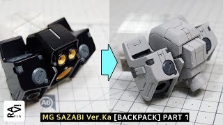 Gunpla Custom Build / SAZABI Ver.Ka BACKPACK Part 1 - Panel line scribing