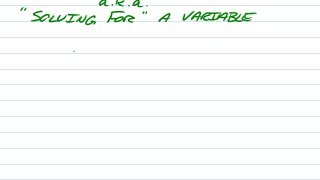 Isolating a Variable