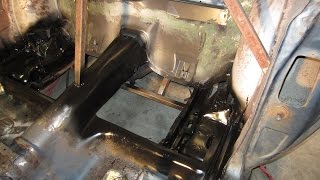 Blasting and priming under the rear seat panel 77 Camaro Type LT Restomod 26