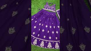 ✨ Purple Heavy Georgette Embroidered Lehenga Choli Set ✨#purplelehenga