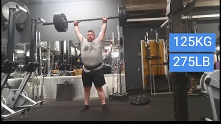 Front Squat 353lb x3, Axle Overhead Press 275lb, Press Behind the Neck 187lb x6 plus much more