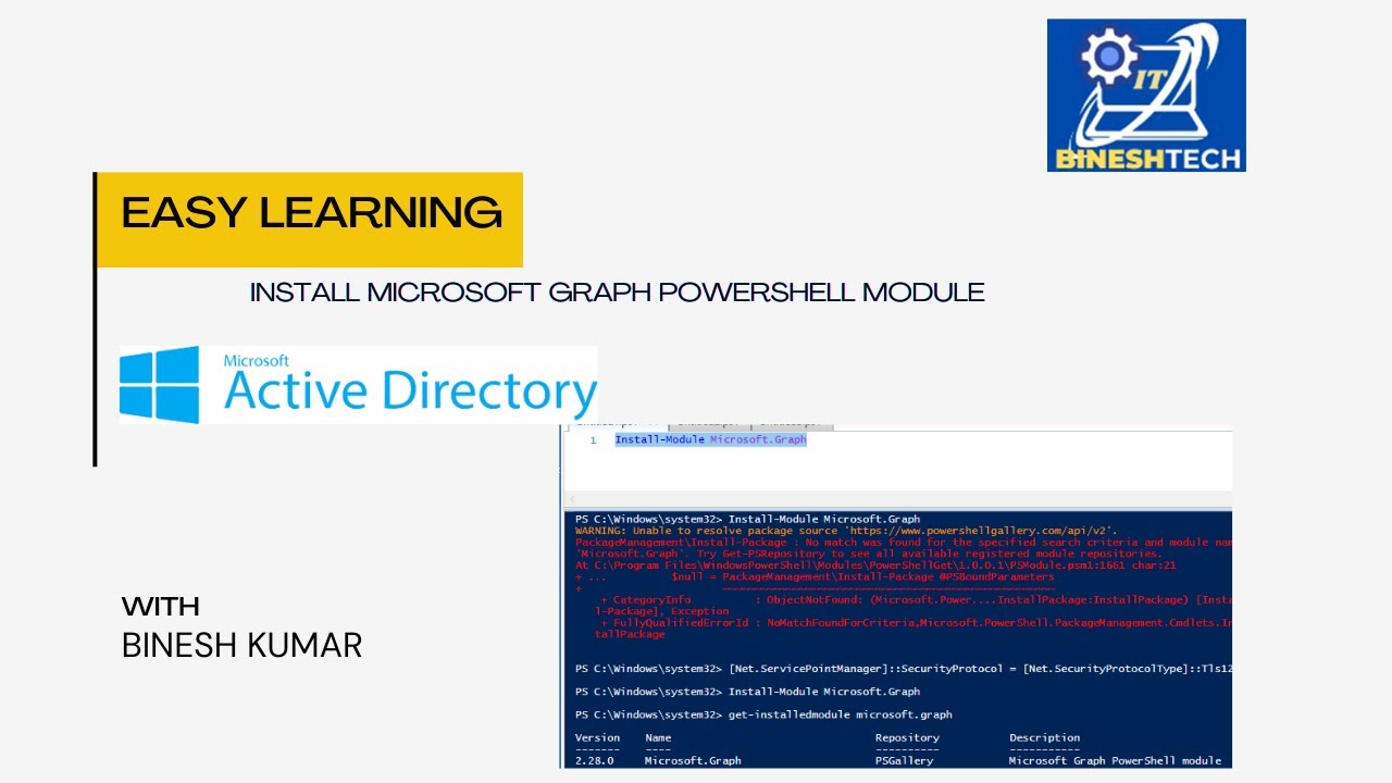 Install Microsoft Graph Powershell Module Youtube
