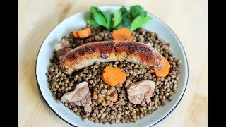 Slow cooked Green Lentils \u0026 Sausage -| French Bistro Recipes