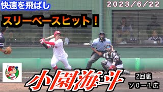 【好調】小園海斗選手　スリーベースヒットを放つ！【２０２３／６／２２＠由宇練習場】