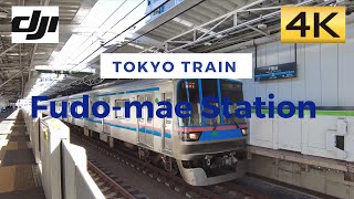 【都営6300系】不動前駅のホームから│Fudo-mae Station│東急目黒線・不動前駅【4K│DJI Pocket2】