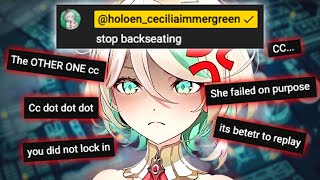 Cecilia just had the biggest (and most valid) crashout in history