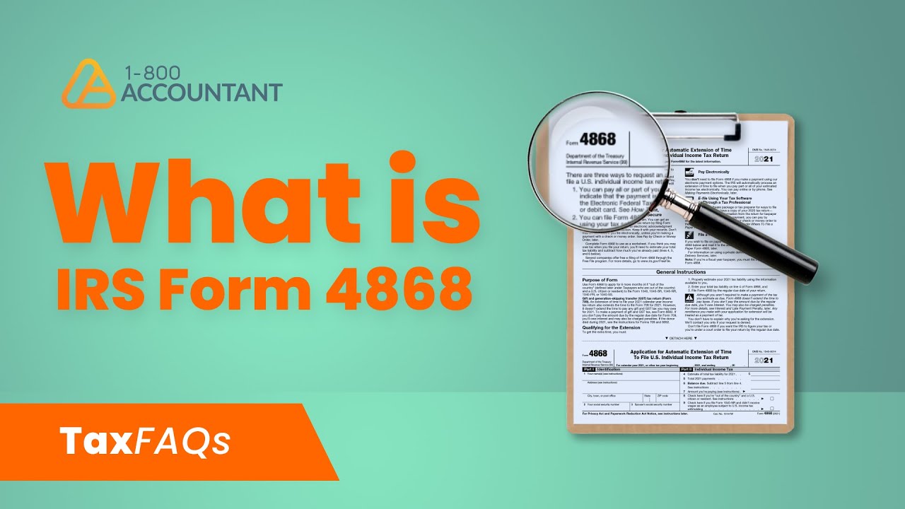 What Is IRS Form 4868? - TaxFAQs - YouTube