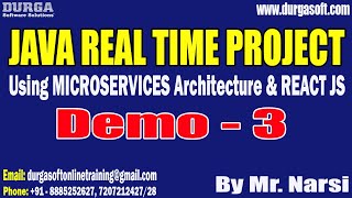 JAVA REAL TIME PROJECT tutorials || Demo - 3 || by Mr. Narsi On 02-12-2022 @8:15AM IST