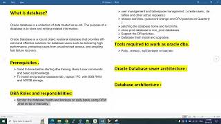 Oracle DBA Architecture part 1