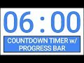 6 min Countdown Timer w/ Progress Bar #Timer #Countdown