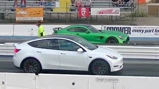 2021 Tesla Model Y Performance vs. 2018 Mercedes AMG GT R