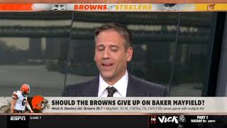 FIRST TAKE | Stephen A. "unbeliev" Steelers destroy Browns 38-7 Week 6, Big Ben blow out Baker