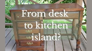 Can I TRANSFORM This Old Desk Into a Kitchen Island? - Furniture Flipping Giving old desk makeover