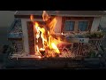 cardboard house on fire......fire satisfaya....with....a.s creator....