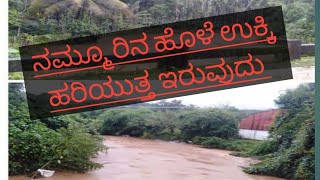 ಬಾರಿ ಮಳೆಗೆ ಉಕ್ಕಿ ಹರಿಯುತ್ತಿರುವ ನಮ್ಮೂರಿನ ಹೊಳೆ /ಮಲೆನಾಡಿನ ಮಳೆ