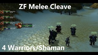 Classic WoW - 4 Warrior and Shaman - Zul'Farrak Melee Cleave (Graveyard Clear)