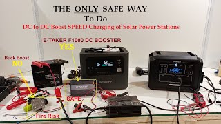 Super Safe DC to DC fast charging for Portable Power Stations from 12 volt Battery with Etaker 1000